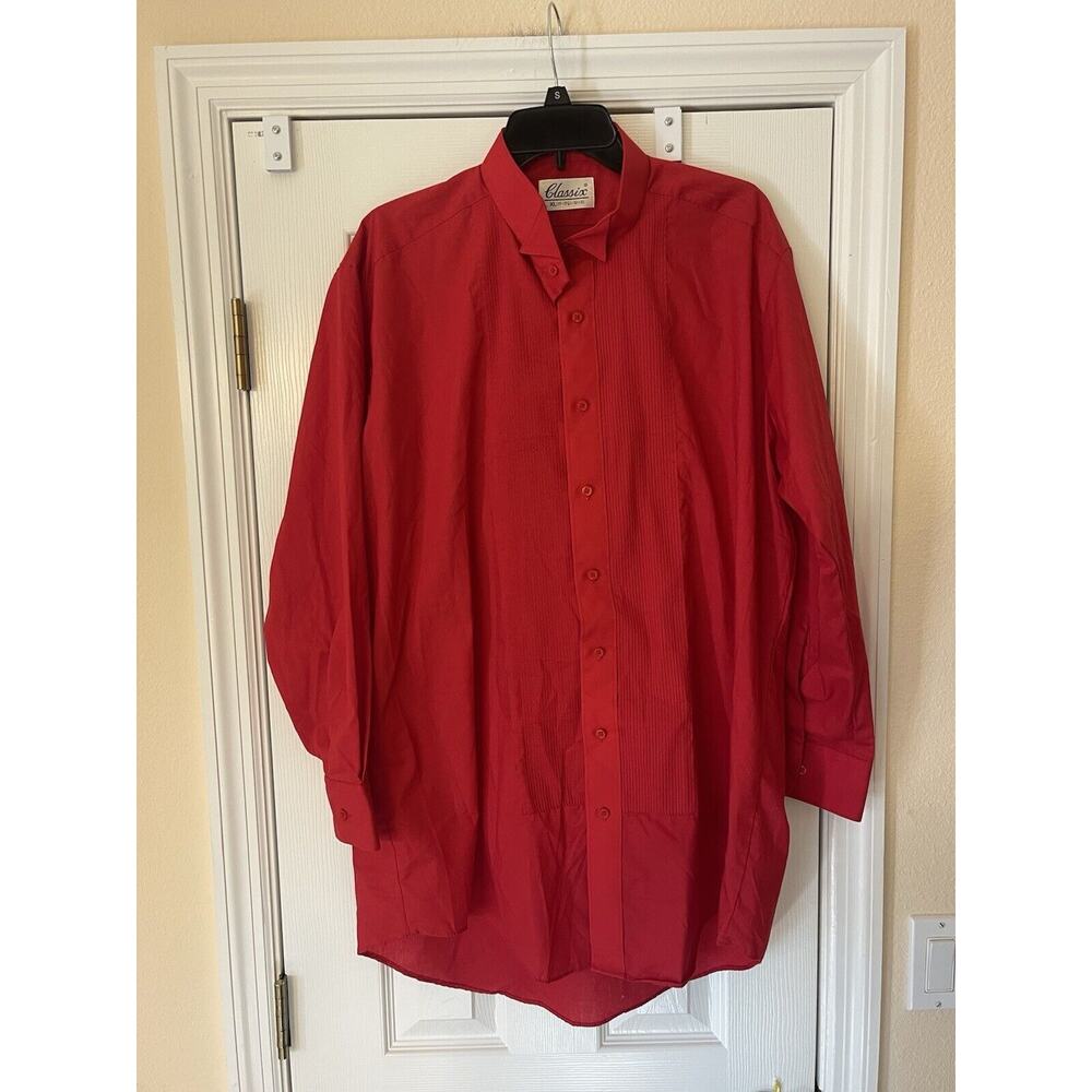 Classics Men’s Red Long Sleeve Button Up Shirt Size XL